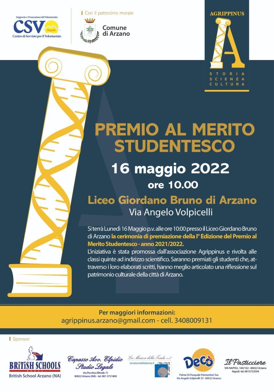 Agrippinus, premio al merito studentesco. Lunedì la premiazione