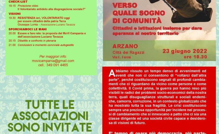 “Verso quale sogno di comunità” domani, giovedì 23 giugno, alla “Città dei ragazzi”