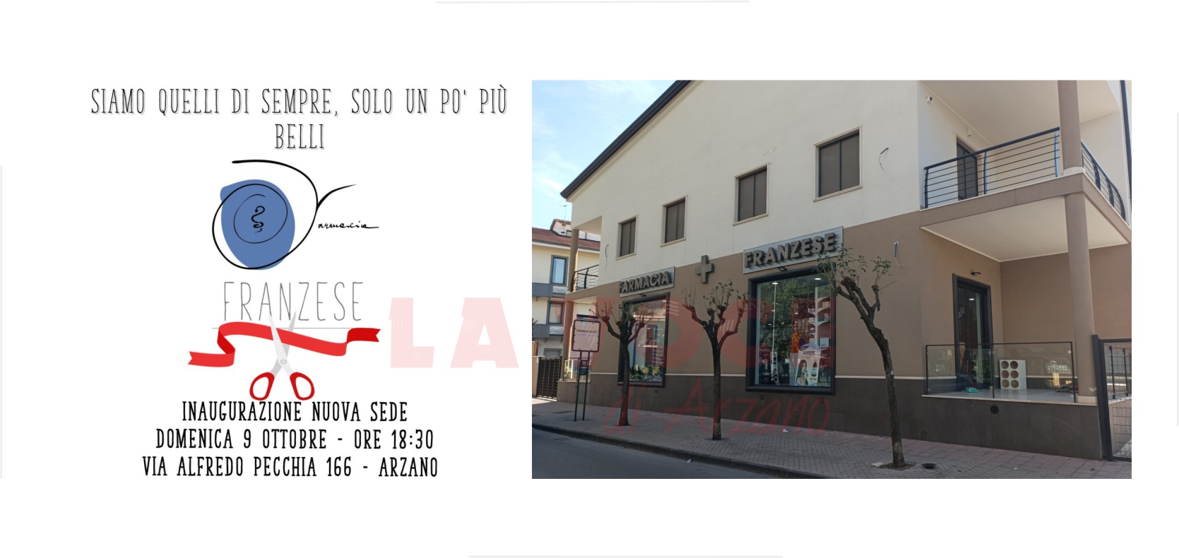 Domani l’inaugurazione della nuova sede della Farmacia Franzese