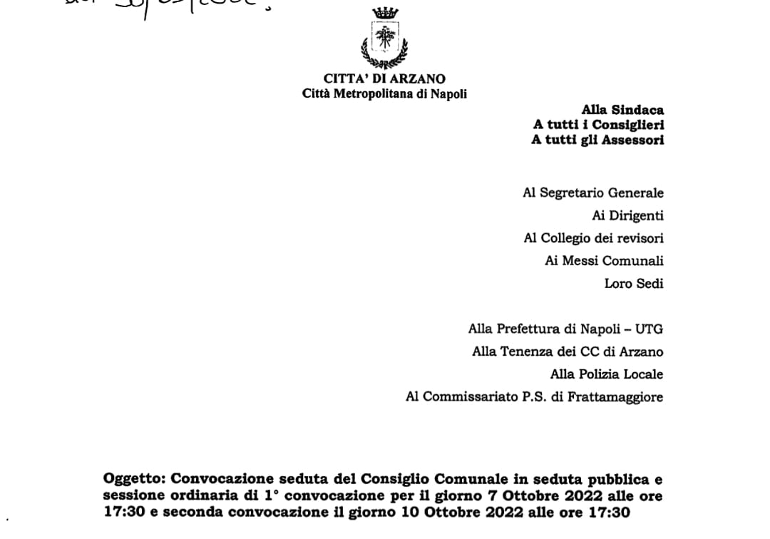 Primo Consiglio Comunale in diretta streaming
