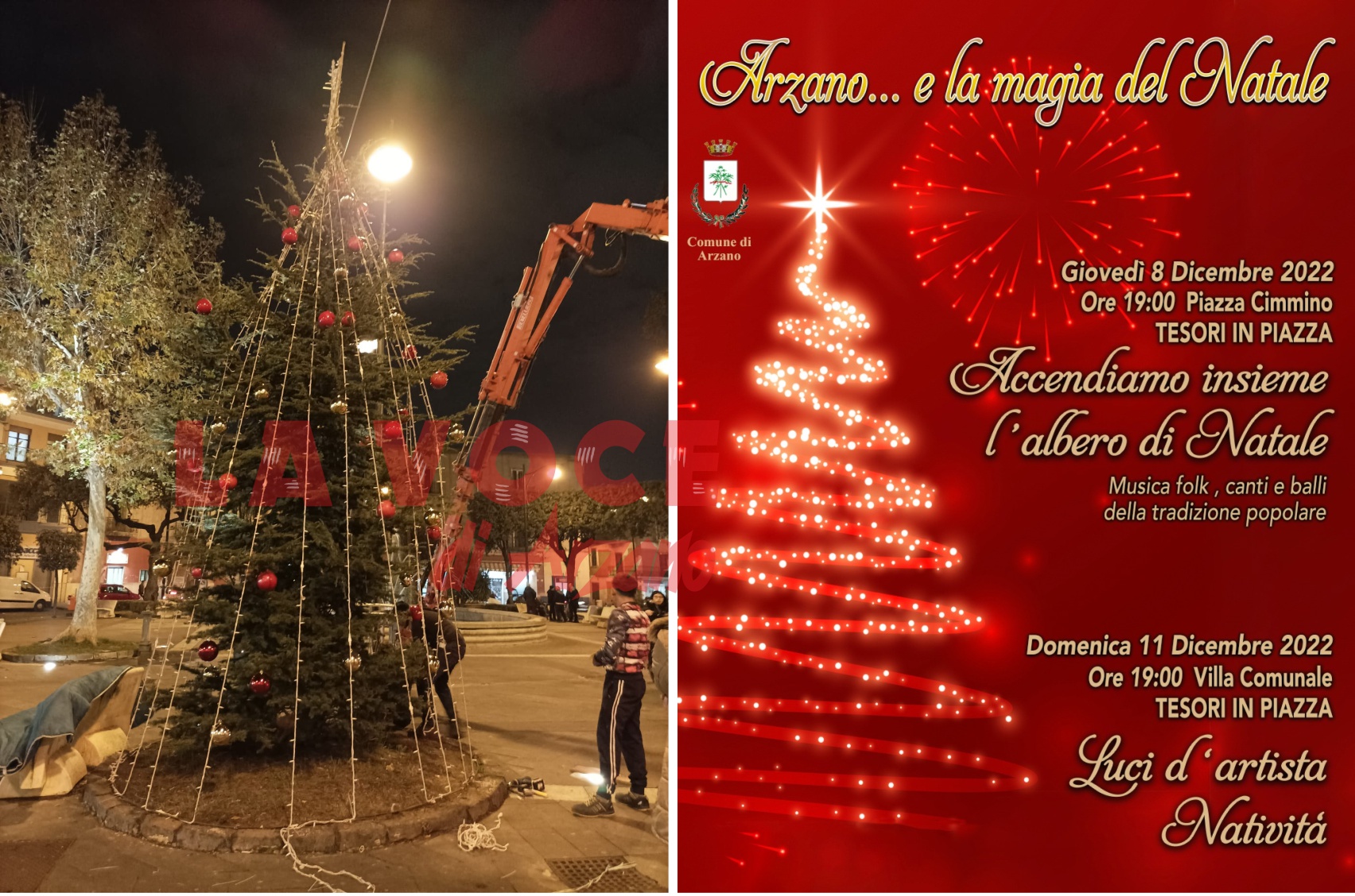 “Arzano…e la magia del Natale” domani 8 dicembre, accensione dell’albero in piazza Cimmino