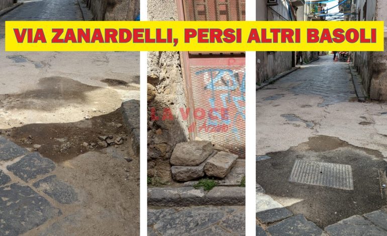 Lavori in via Zanardelli, persi altri basoli
