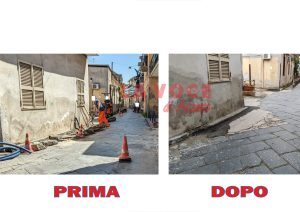 Un altro tratto di basoli eliminati in via Zanardelli