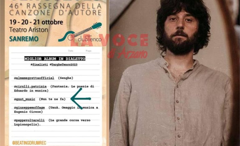 Il cantautore arzanese Gnut finalista al premio Tenco 2023