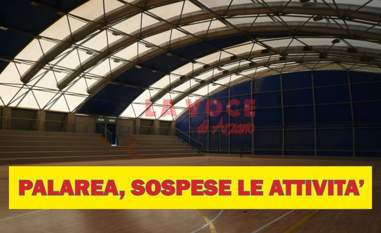 PalaRea, sospensione provvisoria delle attività sportive