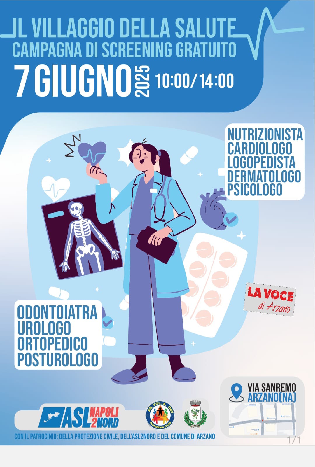 “Villaggio della salute”, visite mediche gratuite presso la sede della Protezione Civile